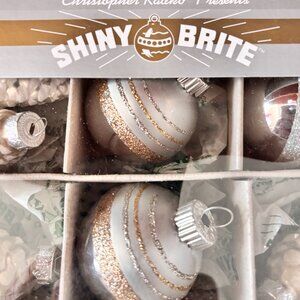 3 Boxes Christopher Radko Shiny Brite Gold Silver Glass 39 Christmas Ornaments